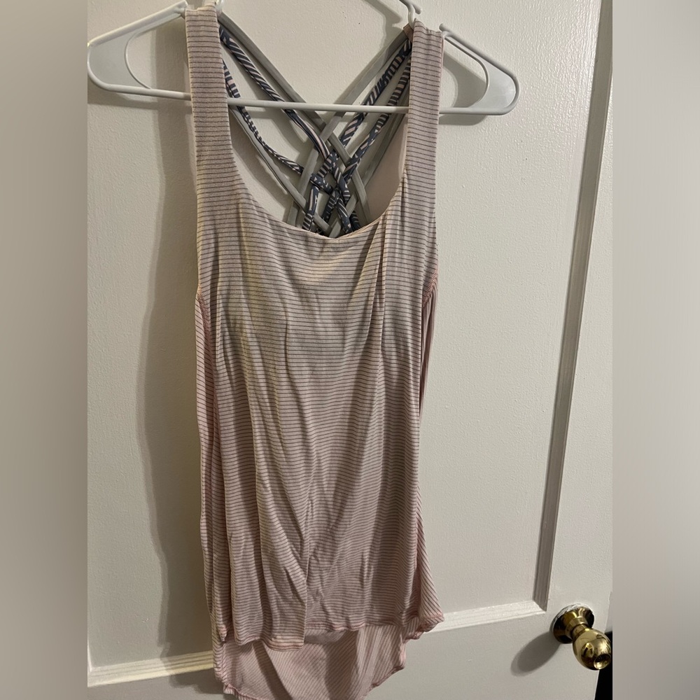 Pink Black Asymmetrical Tank Top